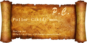 Poller Ciklámen névjegykártya